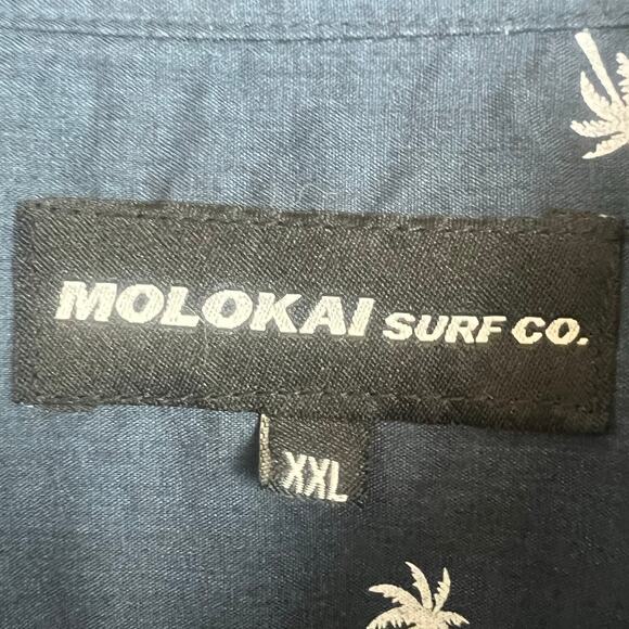 2 Molokai Surf Co. shirts men’s XXL 1-blue w/palm trees 1-Light heathery blue - Picture 7 of 10